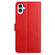 iPhone 17 Flower Embossed Leather Phone Case - Red
