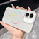 iPhone 17 Glitter Powder Plating MagSafe IMD Full Coverage Phone Case - White