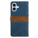 iPhone 17 Grid Stitching Leather Phone Case with Lanyard - Blue