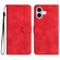 iPhone 17 Heart Pattern Skin Feel Leather Phone Case - Red