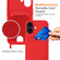 iPhone 17 Integrated Card Bag Solid Color Liquid Silicone Phone Case with Lanyard - Red