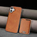 iPhone 17 Kalebol Slim MagSafe Ring Magnetic Card Bag Leather Phone Case - Brown