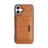 iPhone 17 Kalebol Strong Magnetic MagSafe Tri-Fold Wallet Leather Phone Case - Brown