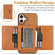 iPhone 17 Kalebol Strong Magnetic MagSafe Tri-Fold Wallet Leather Phone Case - Brown