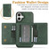 iPhone 17 Kalebol Strong Magnetic MagSafe Tri-Fold Wallet Leather Phone Case - Green