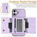 iPhone 17 Kalebol Strong Magnetic MagSafe Tri-Fold Wallet Leather Phone Case - Purple