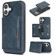 iPhone 17 Kalebol Strong MagSafe Magnetic Two-Fold Card Bag Leather Phone Case - Blue
