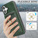 iPhone 17 Kalebol Strong MagSafe Ring Magnetic Card Bag Holder Leather Phone Case - Green