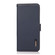 iPhone 17 KHAZNEH Side-Magnetic Litchi Genuine Leather RFID Case - Blue