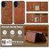 iPhone 17 LC.IMEEKE L5 Series Detachable RFID Card Bag Magsafe Phone Case - Brown