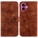 iPhone 17 Lily Embossed Leather Phone Case - Brown