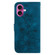 iPhone 17 Lily Embossed Leather Phone Case - Dark Blue