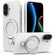 iPhone 17 Liquid Silicone MagSafe Magnetic Phone Case with Ring Holder - White