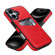 iPhone 17 Litchi Leather Skin Card Slots Phone Case - Red
