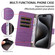 iPhone 17 Litchi Texture RFID Blocking 3-Card Wallet Leather Phone Case - Purple