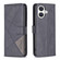 iPhone 17 Magnetic Buckle Rhombus Texture Leather Phone Case - Black