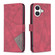 iPhone 17 Magnetic Buckle Rhombus Texture Leather Phone Case - Red