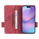 iPhone 17 Magnetic Clasp Leather Phone Case - Red