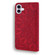 iPhone 17 Mandala Embossed Dual-Fold Calf Leather Phone Case - Red