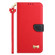 iPhone 17 Metal Bow Leather Phone Case with Hand Strap - Red