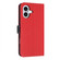 iPhone 17 Metal Bow Leather Phone Case with Hand Strap - Red