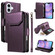 iPhone 17 Multi Card Wallet Leather Phone Case with Strap - Purple