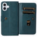 iPhone 17 Multi-Function Wallet 10 Card Slots Leather Phone Case - Dark Green