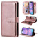 iPhone 17 Multi-Function Wallet 10 Card Slots Leather Phone Case - Rose Gold