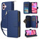 iPhone 17 Nine-card Slots Zipper Wallet Bag Leather Phone Case - Blue