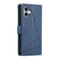 iPhone 17 PU Genuine Leather Texture Embossed Line Phone Case - Blue