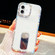 iPhone 17 Rhinestone Glitter TPU 4-corners Anti-fall Phone Case with Holder - White