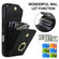 iPhone 17 Rhombic Texture Card Bag Phone Case with Long Lanyard - Black