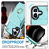 iPhone 17 Rhombic Texture Card Bag Phone Case with Long Lanyard - Mint Green