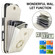 iPhone 17 Rhombic Texture Card Bag Phone Case with Long Lanyard - White
