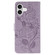 iPhone 17 Rose Butterfly Embossed Leather Phone Case - Purple