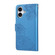 iPhone 17 Rose Flower Embossed 3-Card Slots Leather Phone Case - Blue