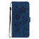 iPhone 17 Rose Flower Embossing Pattern Leather Phone Case - Dark Blue
