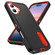 iPhone 17 Rugged PC + Silicone Phone Case with Holder - Black+Orange