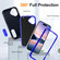 iPhone 17 Rugged PC + Silicone Phone Case with Holder - Dark Blue+Royal Blue