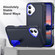 iPhone 17 Rugged PC + Silicone Phone Case with Holder - Dark Blue+Royal Blue