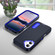 iPhone 17 Rugged PC + Silicone Phone Case with Holder - Dark Blue+Royal Blue