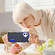 iPhone 17 Rugged PC + Silicone Phone Case with Holder - Dark Blue+Royal Blue