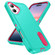 iPhone 17 Rugged PC + Silicone Phone Case with Holder - Light Green+Rose Red