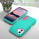 iPhone 17 Rugged PC + Silicone Phone Case with Holder - Light Green+Rose Red