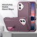 iPhone 17 Rugged PC + Silicone Phone Case with Holder - Purple+Pink