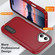 iPhone 17 Rugged PC + Silicone Phone Case with Holder - Red+Black
