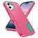 iPhone 17 Rugged PC + Silicone Phone Case with Holder - Rose Red+Light Green