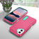 iPhone 17 Rugged PC + Silicone Phone Case with Holder - Rose Red+Light Green