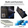 iPhone 17 Six Card Slots Buckle Leather Phone Case with Lanyard - Black