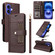iPhone 17 Six Card Slots Buckle Leather Phone Case with Lanyard - Coffee